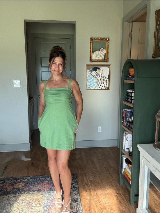Abercrombie & Fitch Dresses & Skirts - Abercrombie & Fitch Green Linen Blend Skort Mini Dress Size M